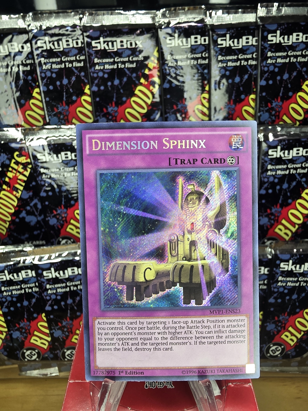 ✨️ Secret Rare Yu-Gi-Oh! Dimension Sphinx Trap Card - Purple Holographic